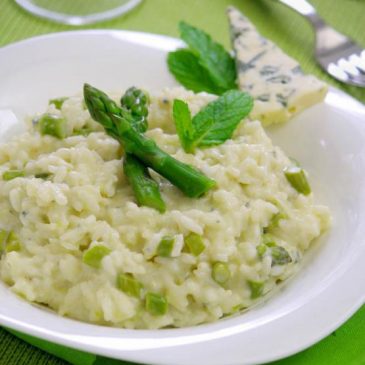 Risotto crémeux aux asperges et Fourme d’Ambert