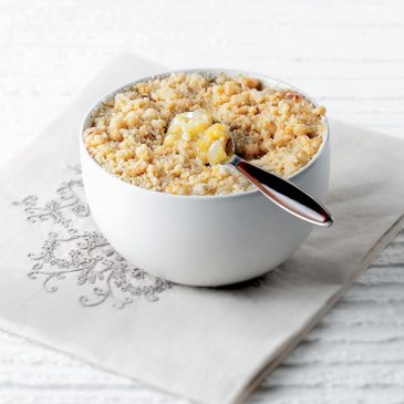 Crumble de pommes et poires au Cantal Jeune