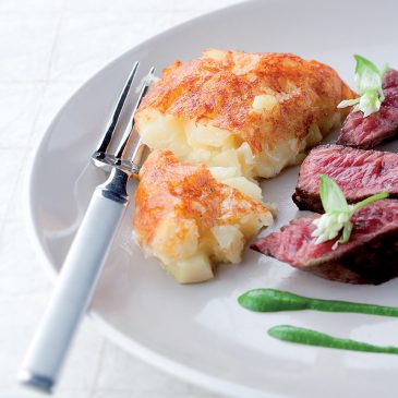 Pièce de Salers à la fleur de sel et truffade inversée