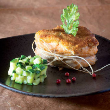 Tournedos de saumon doré au Cantal jeune