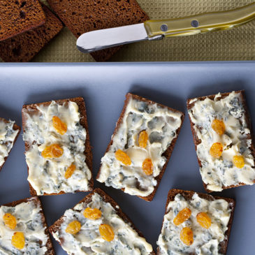 Canapés de Bleu d’Auvergne au pain d’épices