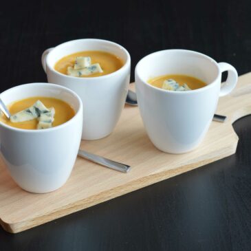 Velouté de butternut et carottes à la Fourme d&rsquo;Ambert