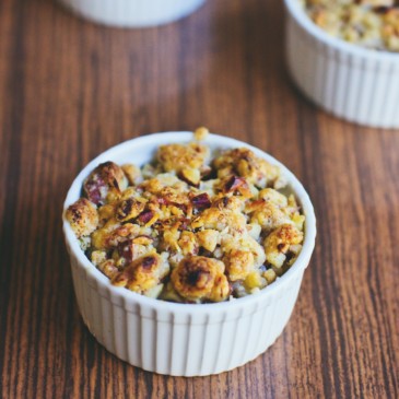 Crumble aux pommes et au Cantal