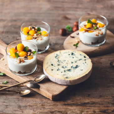 Verrines de mangue et de Fourme d’Ambert