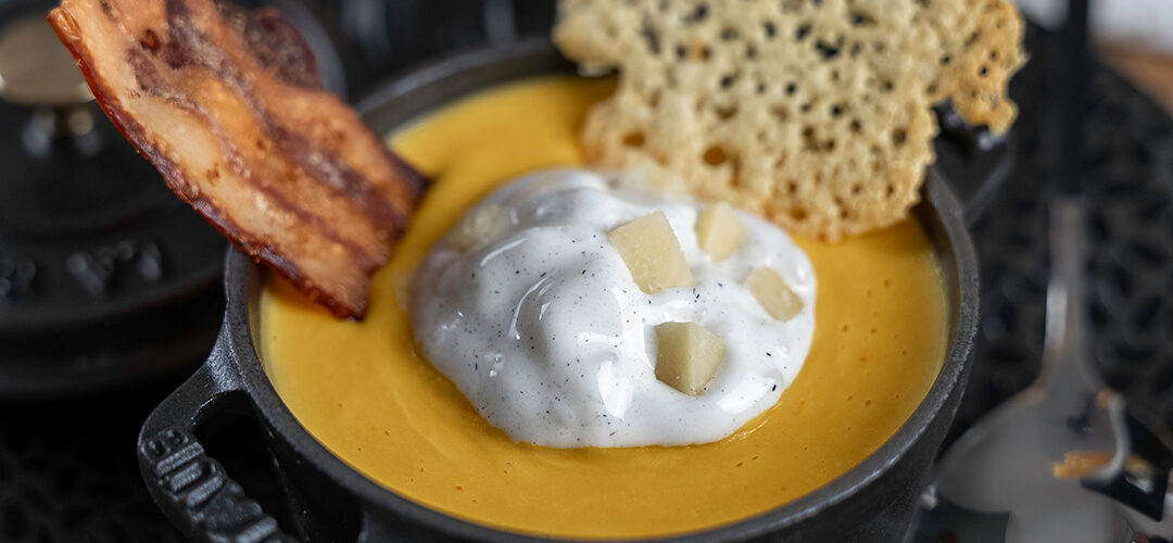 Velouté de courges au Salers AOP